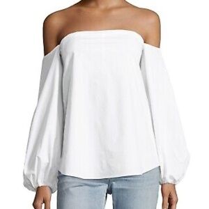 NWT Theory Laureema White Poplin Blouse, size 4.